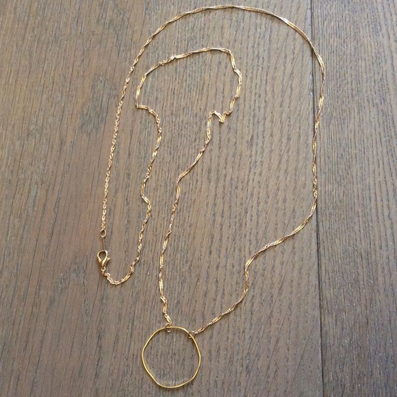 New Gold plated necklace circle pendant Valentines Day best gift - Picture 4 of 8